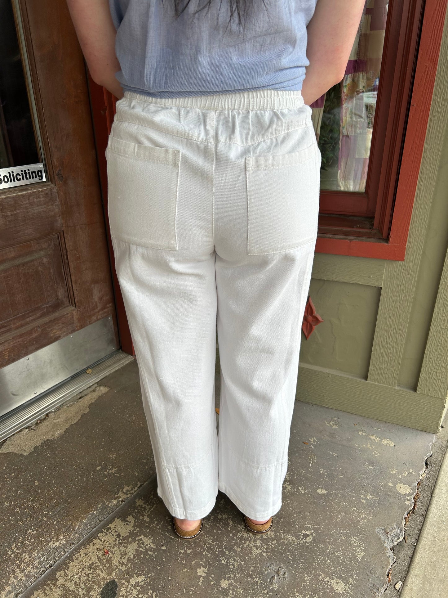 White Barrel Pant