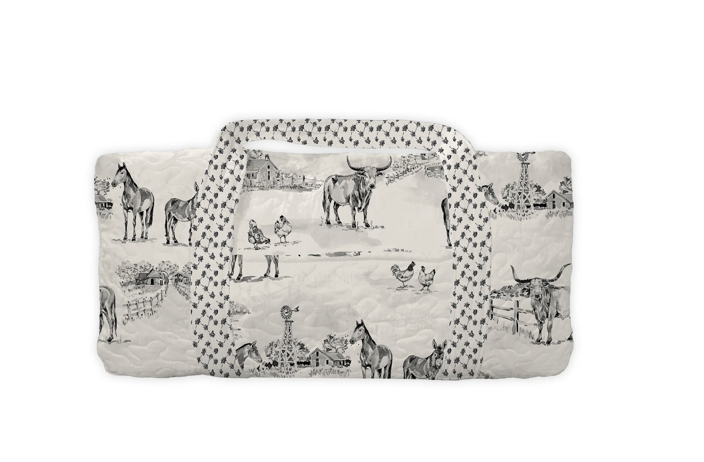 Black Donkey Toile Duffle Bag