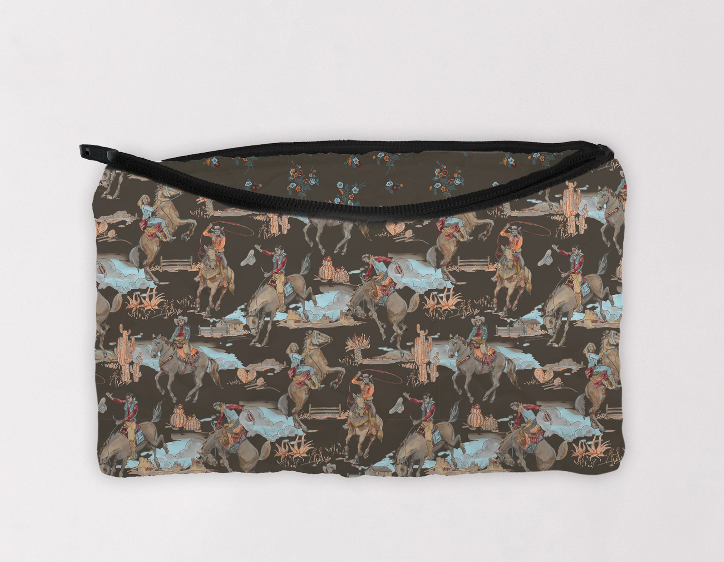 Charcoal Birdie Makeup Bag