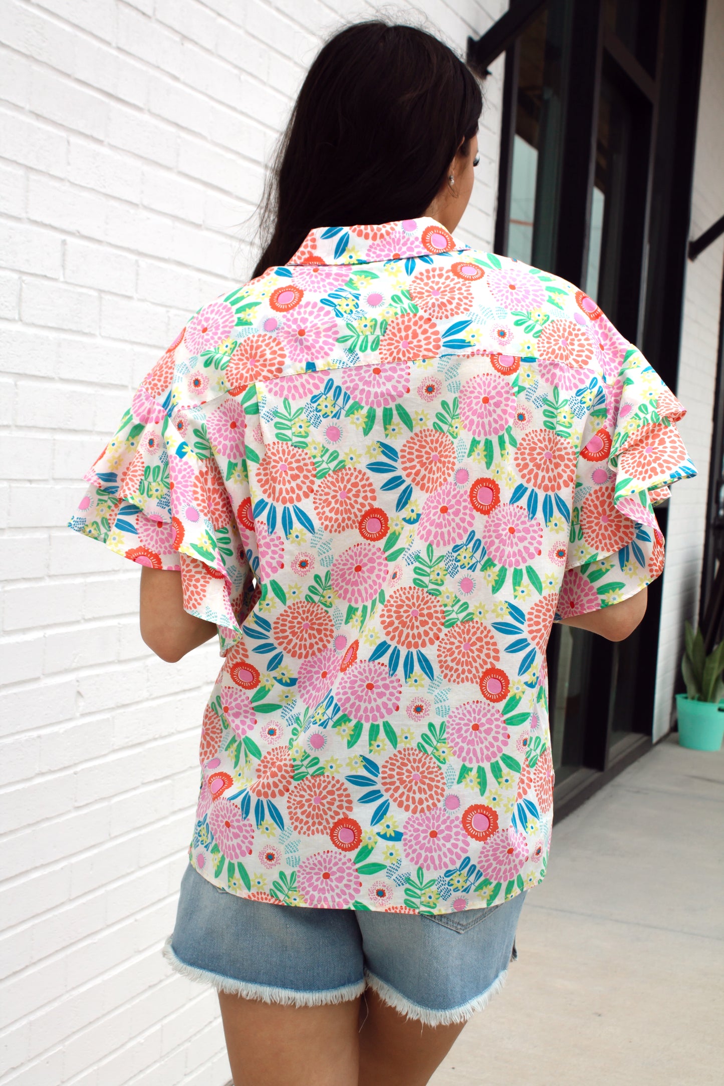 Double Flounce Sleeve Top