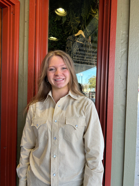 Beck Shirt - Tan Stripe