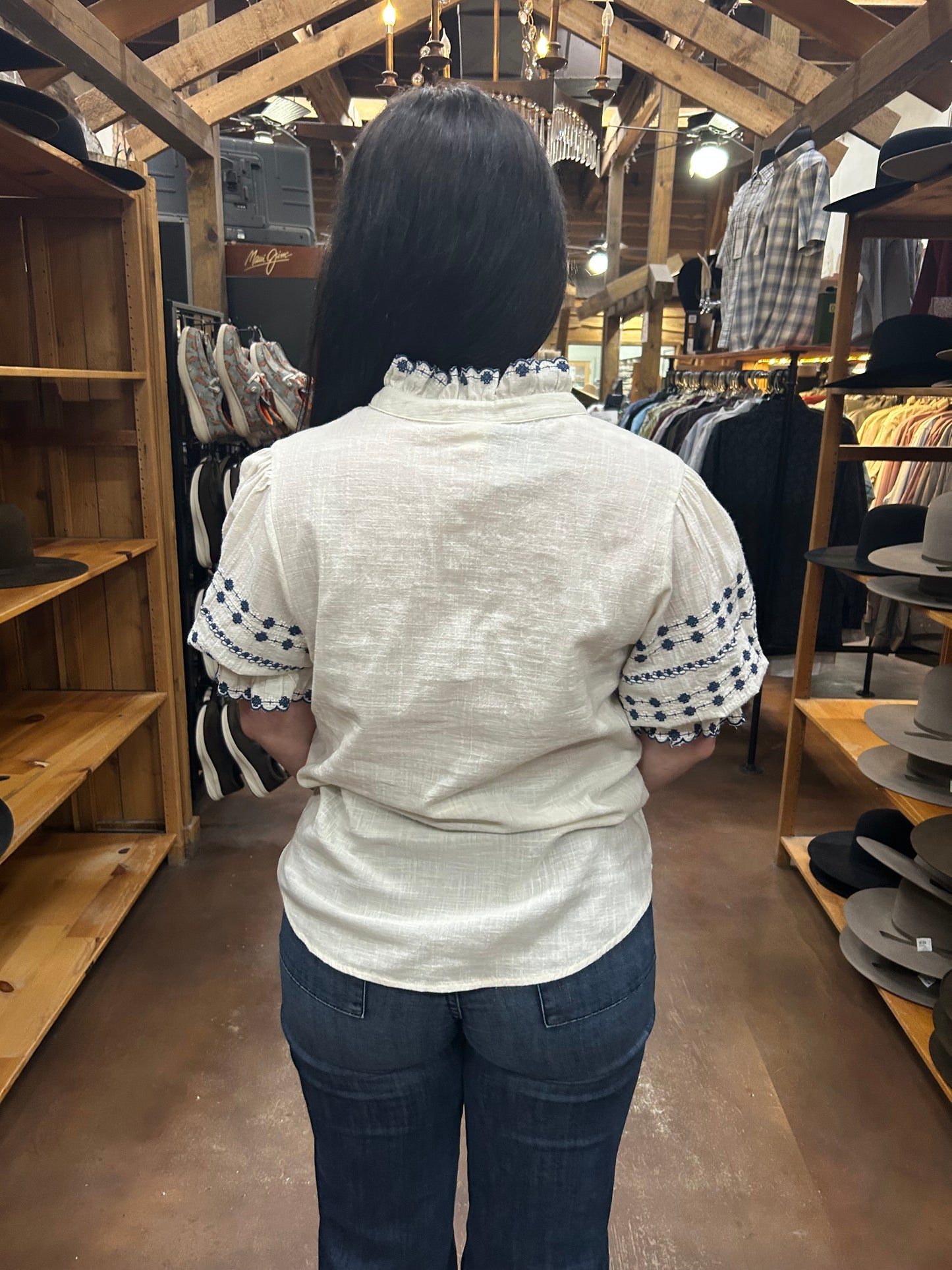 Rows Of Emboridery Top