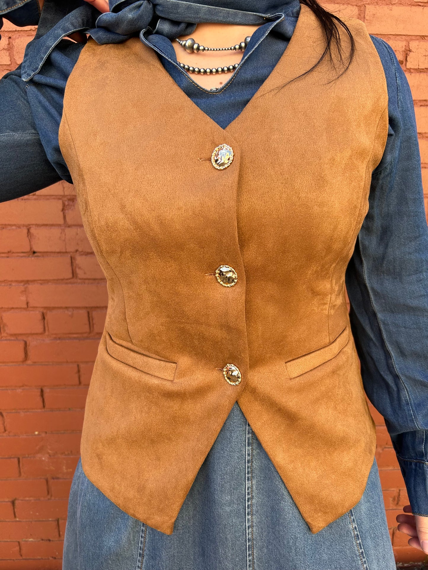 Camel Suede Vest