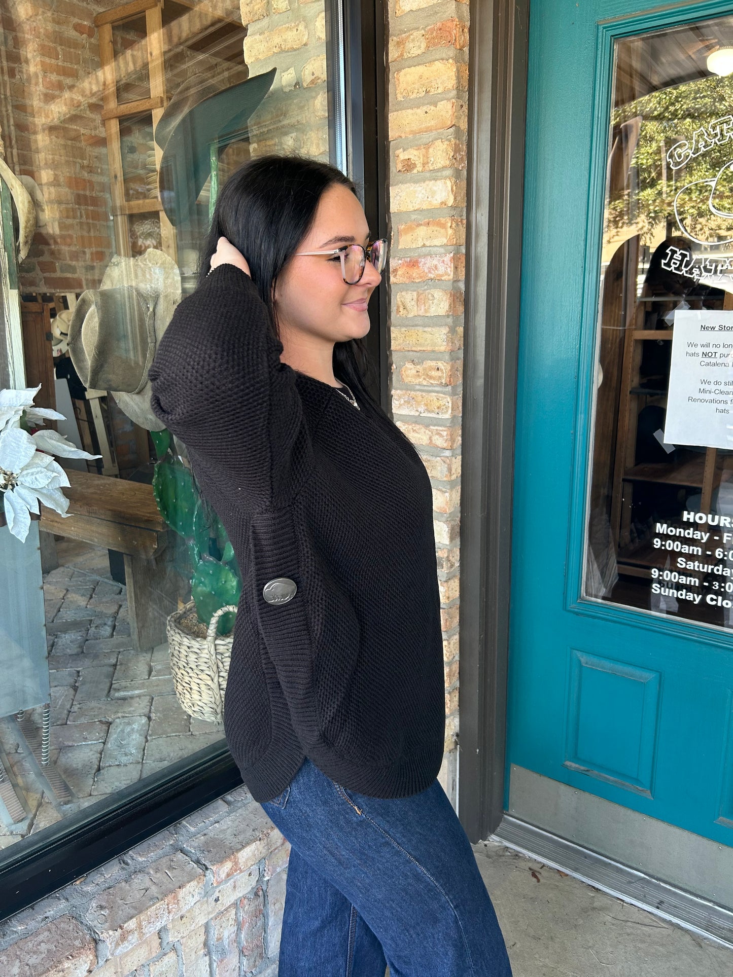 Concho Detail Sweater