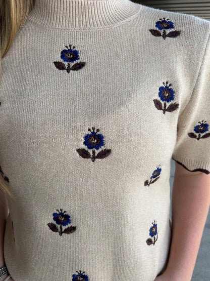 Blue Flower Top