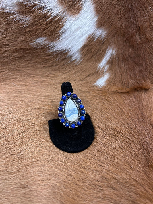 Adj. Lapis & Jasper Ring