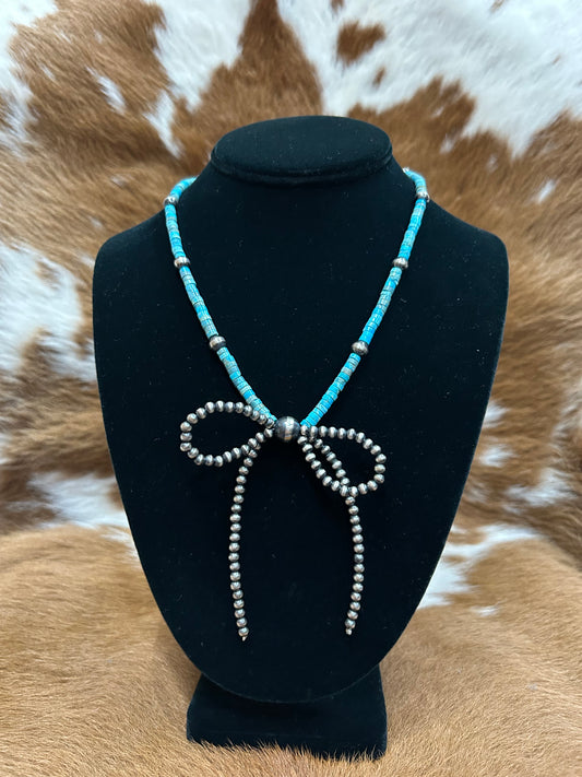 Turq & Navajo Bow Necklace