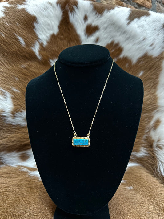 Gold Bar Necklace - 14K Plated