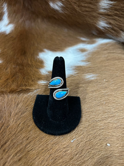 Large Adjustable Teardrop Wrap Ring