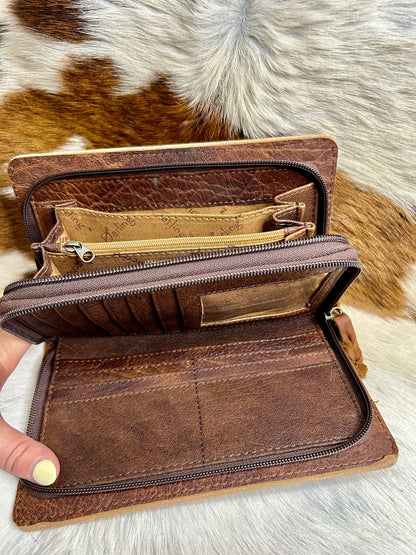 Tooled Leather Book Wallet