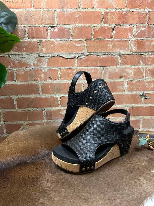Black Woven - Carley Wedge