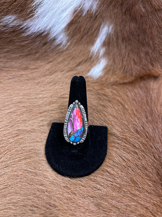 Pink Dahlia Adj Ring