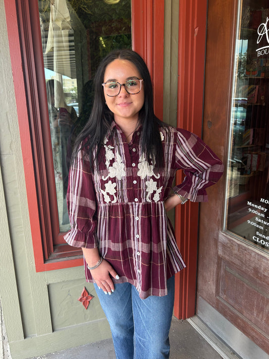 Faye Top - Maroon