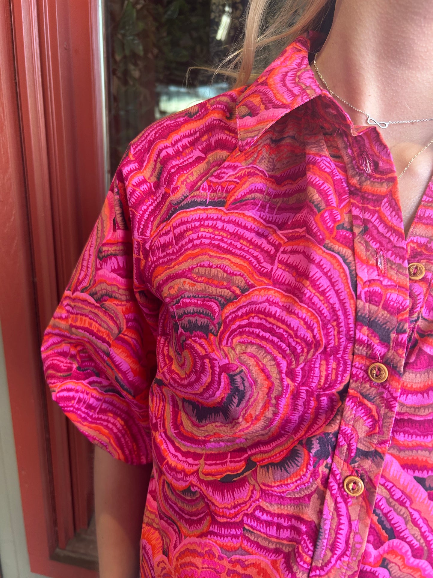 Pouf Sleeve Camp Shirt