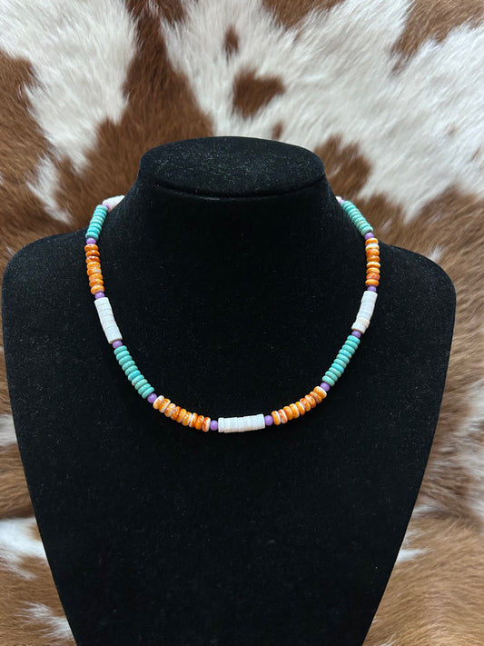 Heishi Turq/Spiney/Conch Necklace