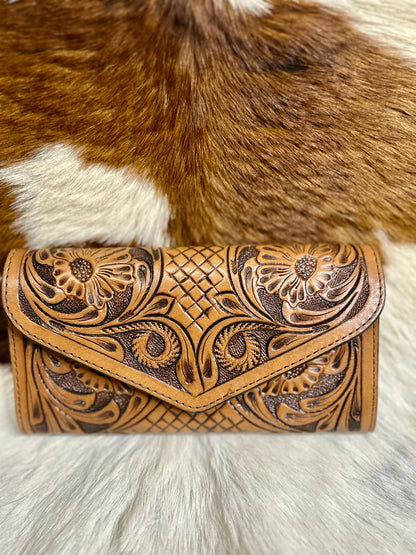 Floral Tooled Wallet