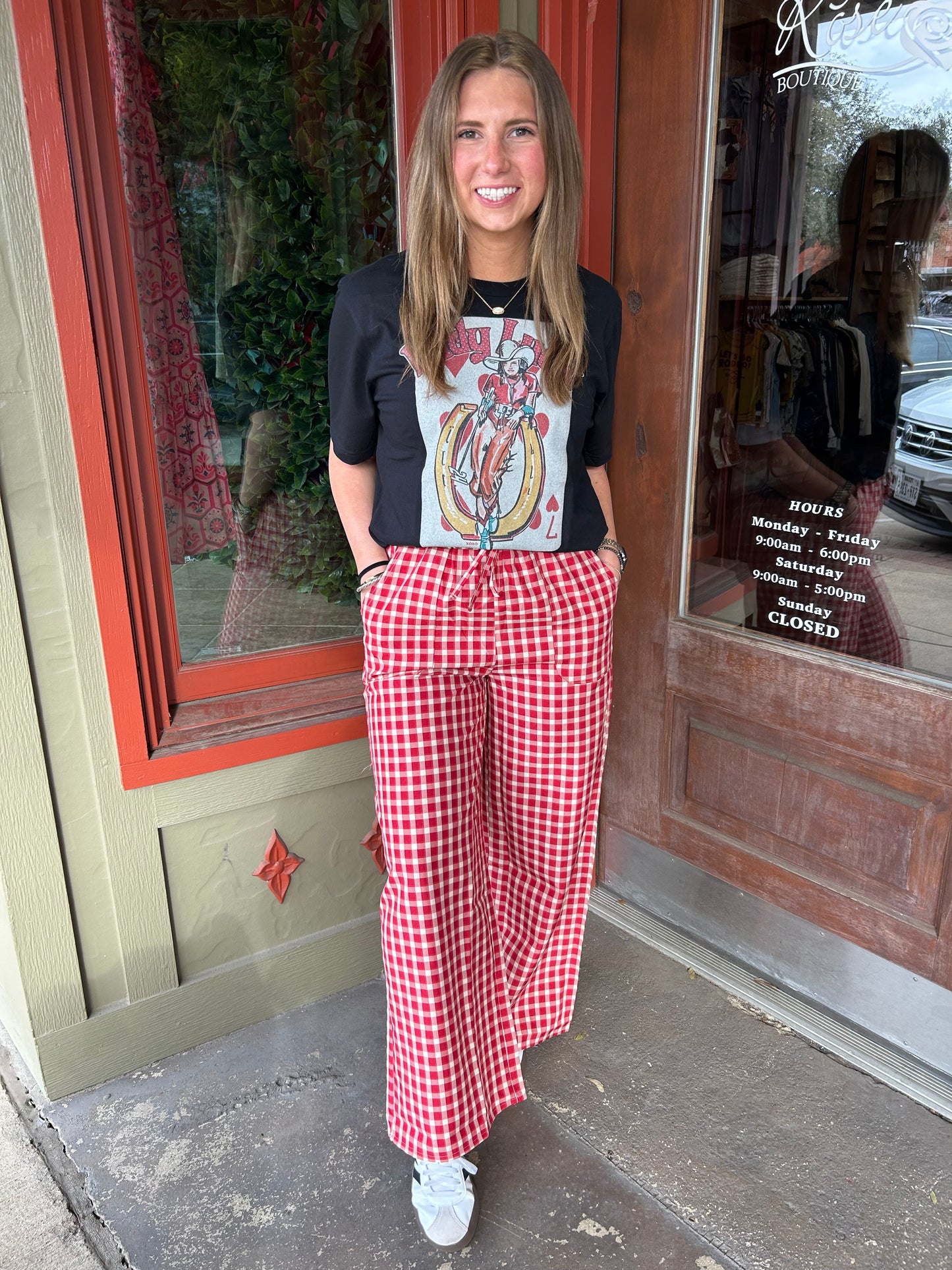 Red Gingham Pants