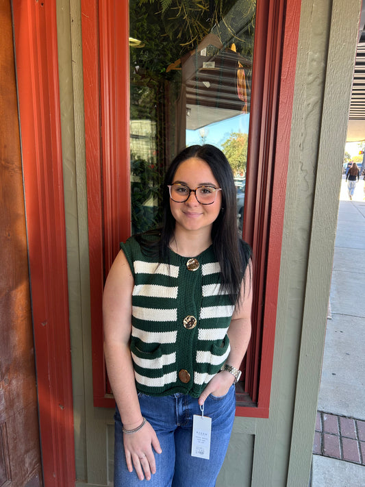 Buttoned Up Vest - Green