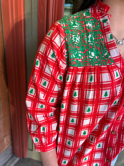Jane Top - Red Plaid