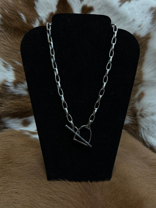 Large Stirrup W/ Bar Necklace