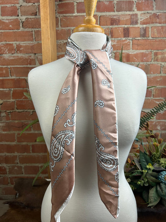 Champagne & White Paisley Wild Rag