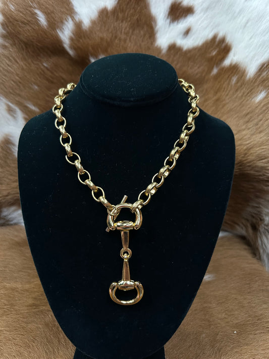 Snaffle Bit W/ Bar Necklace