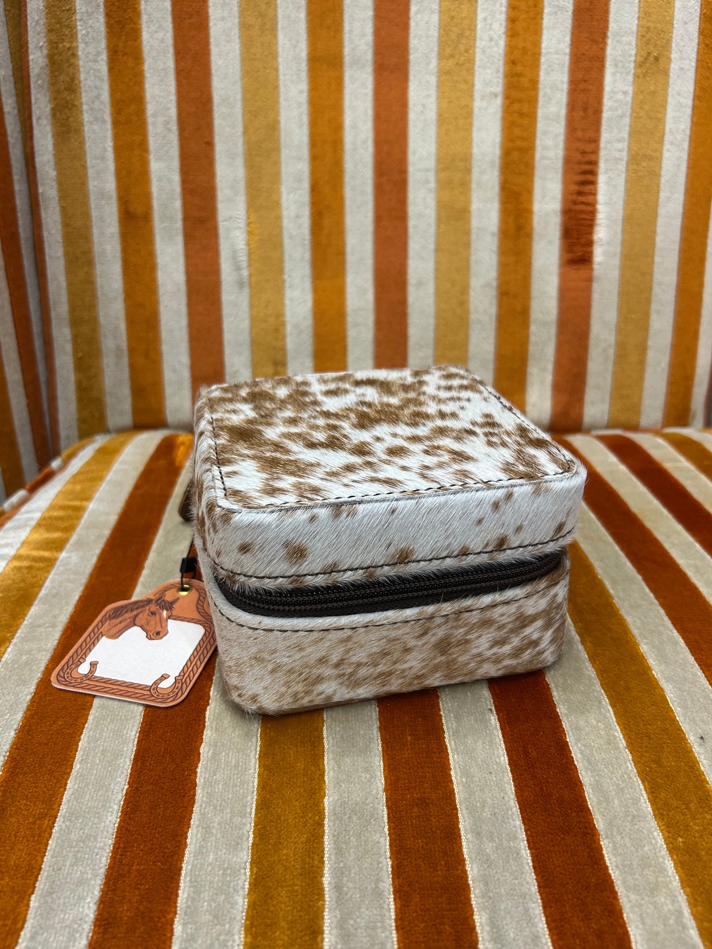 Square Cowhide Jewelry Box