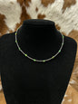 Green Turq Chip W/ Silver Bead