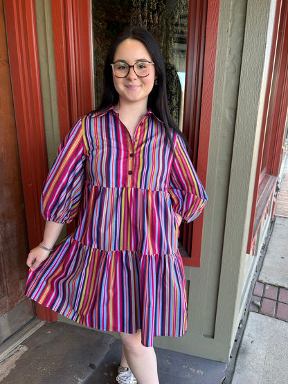 Tired Stripe Dress