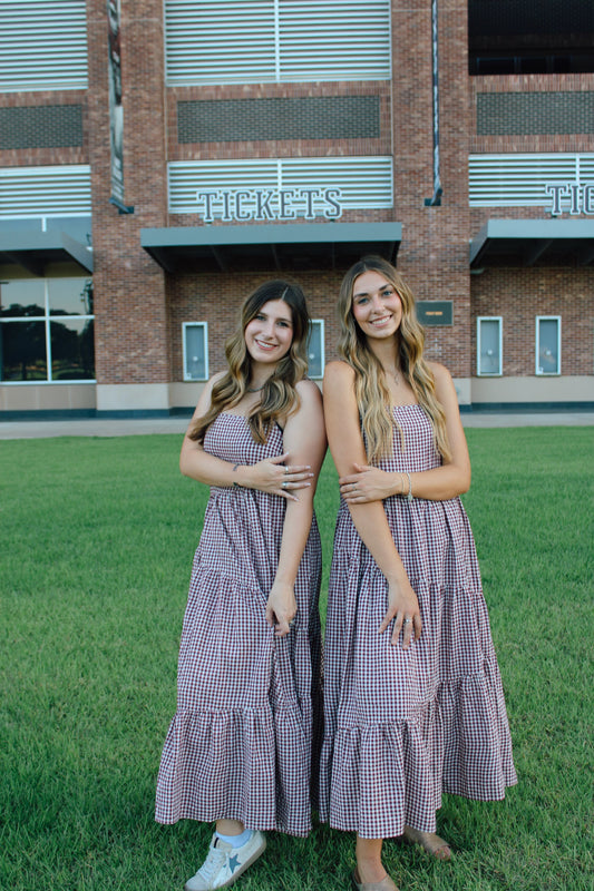 Game Day Gingham Maxi Dress