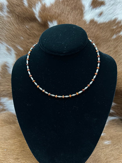 Cylinder Navajos W/Spiney Bead Neclace
