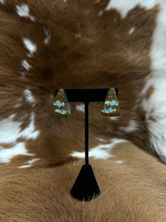Large Ribbion Turquoise Studs
