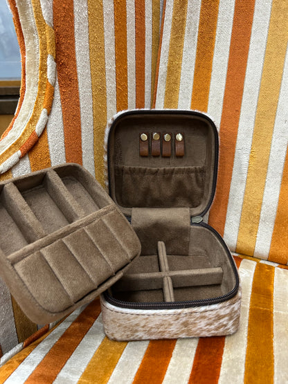 Square Cowhide Jewelry Box