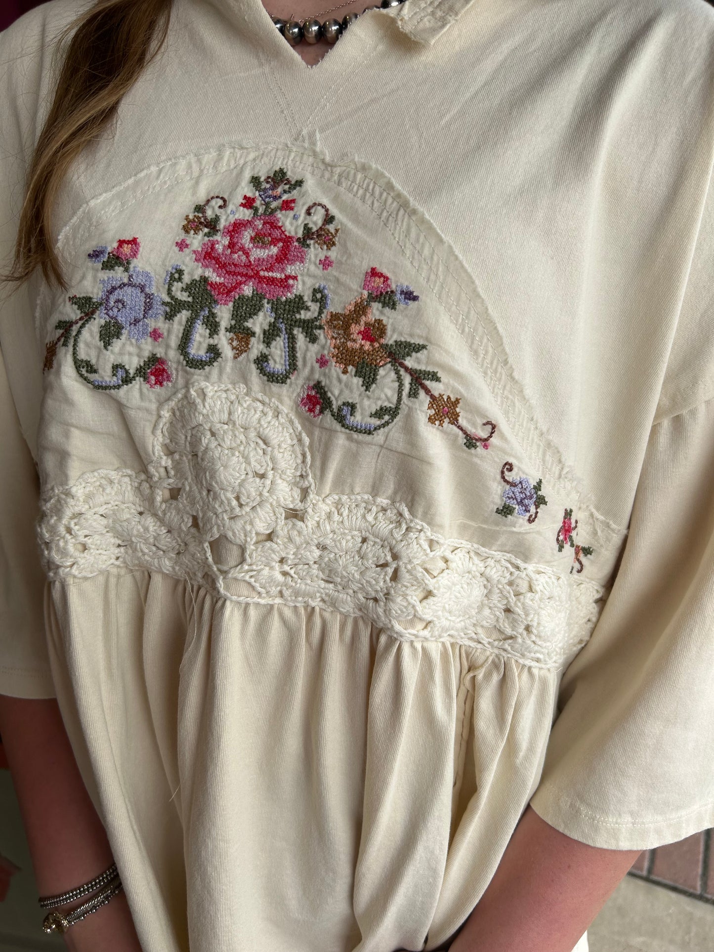 Cross Stitch Babydoll Top