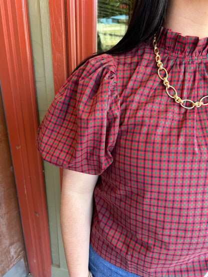 Cozy Up Plaid Top