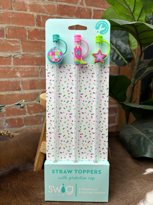 Disco Cowgirl Straw Toppers