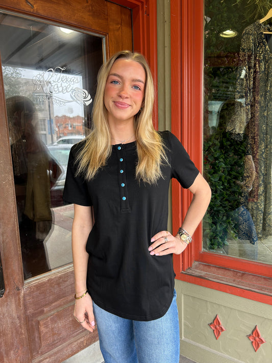 Eddi Snap Tee - Black