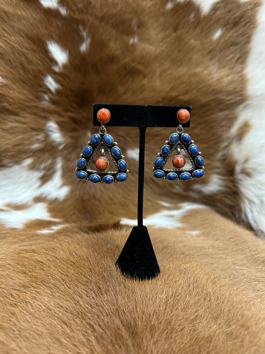 Lapis Triangle Drop W/ Spiney