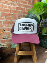 Load image into Gallery viewer, Champagne Cowgirl Trucker Cap