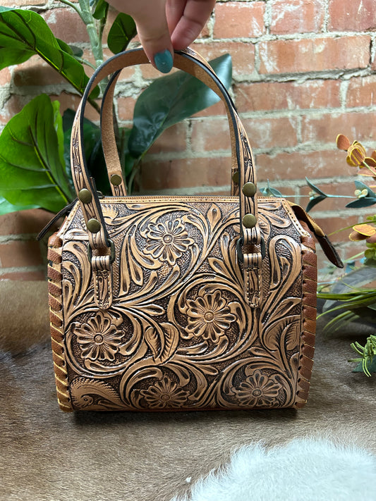 Tooled Barrel Purse - Mini
