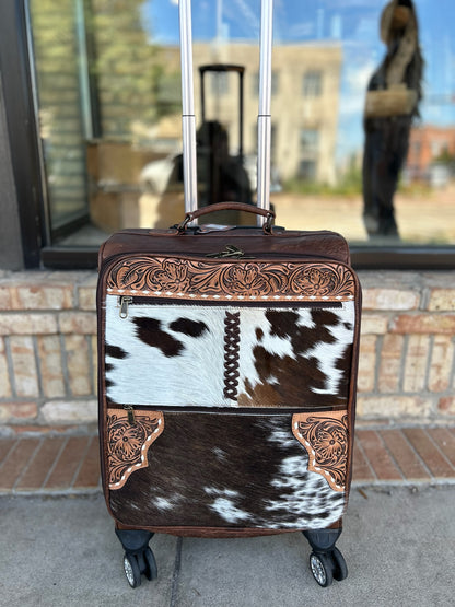 Tooled Cowhide Suitcase