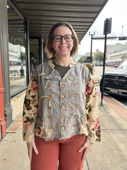 Floral Chambray Jacket