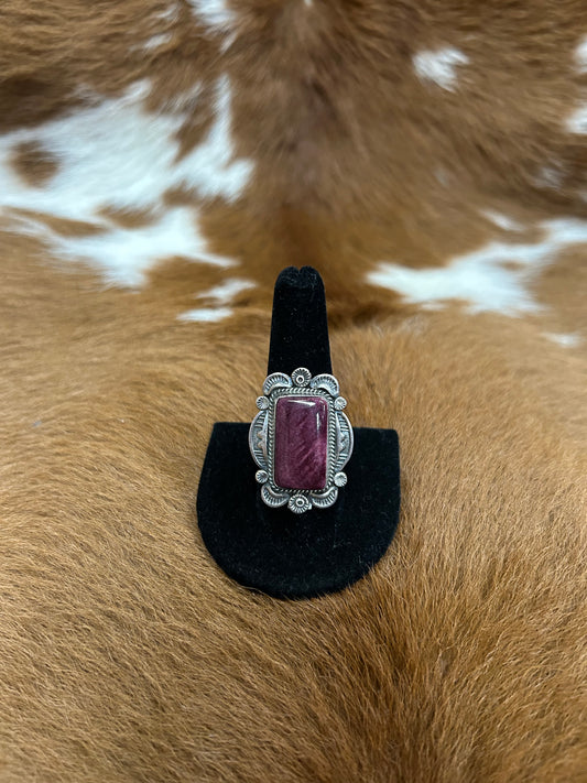 Rectangle Purple Spiney Ring