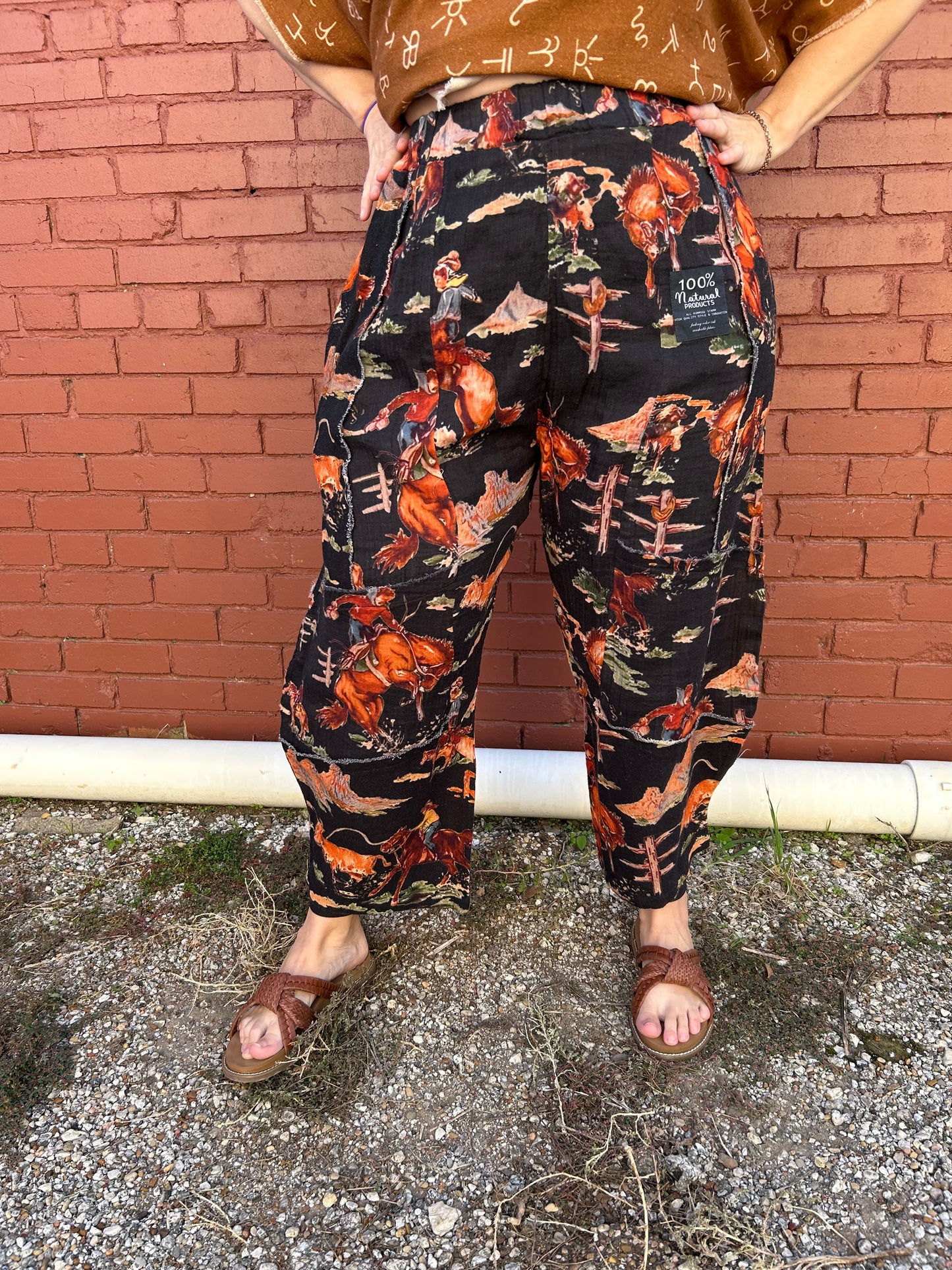 Black Cowboy Harem Pant