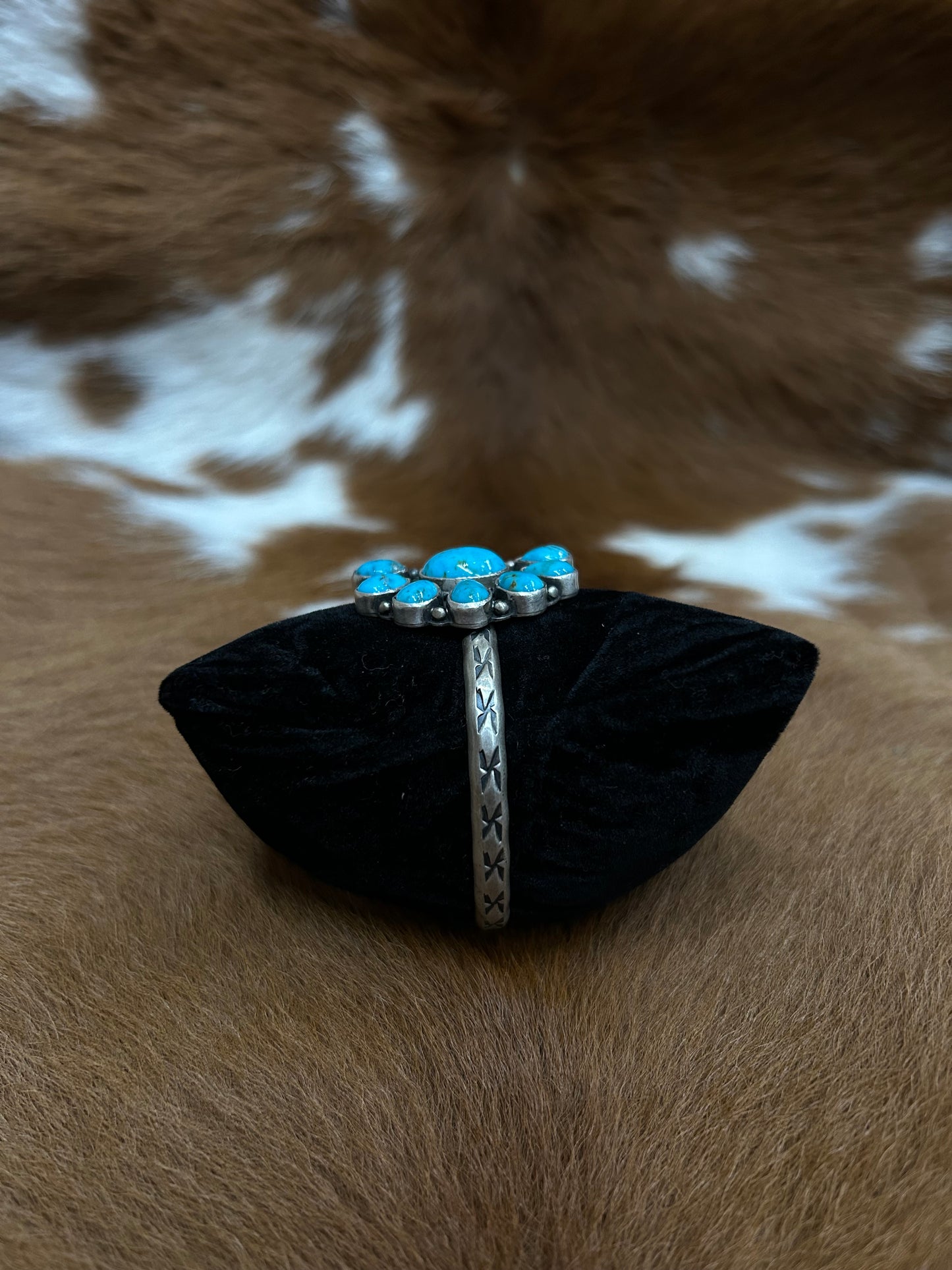 1/2 Cluster Cuff - Turquoise