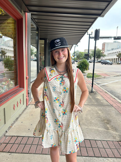 Flower Dot Cowboy Dress