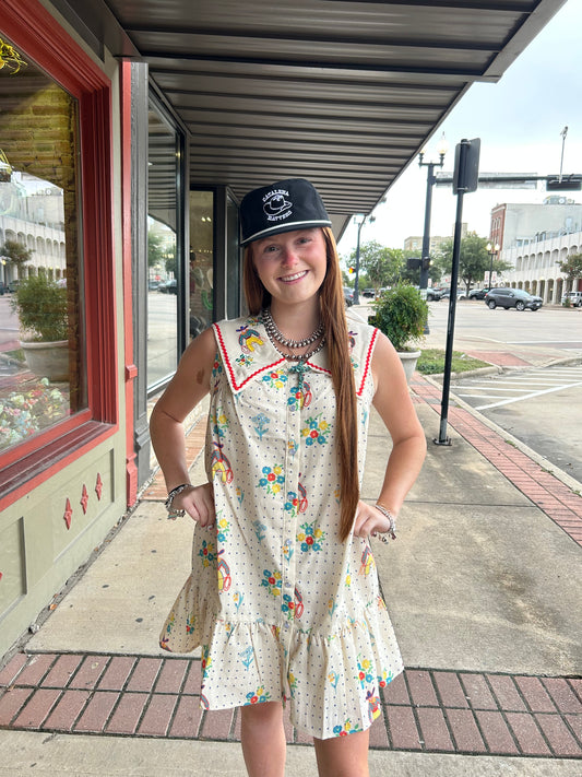 Flower Dot Cowboy Dress