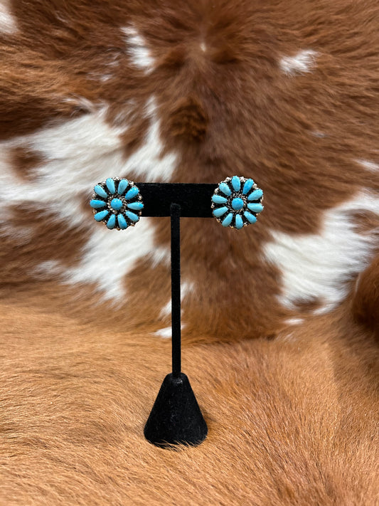Flower Cluster Studs - Blue