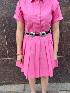 Pleated Shirt Dress