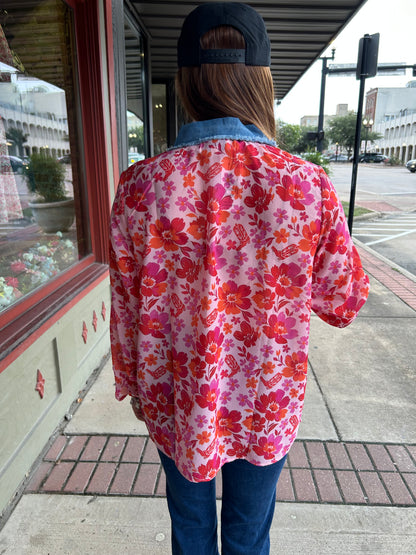 Margot Shirt - Pink Floral